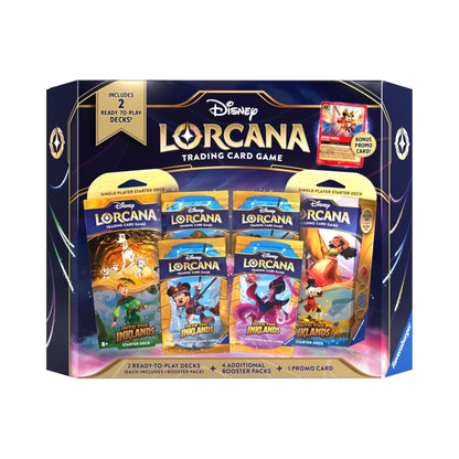 Disney Lorcana Trading Card Game - Into The Inklands - 2 Ready to Play Decks + 4 Additional Booster Packs + 1 Promo Card