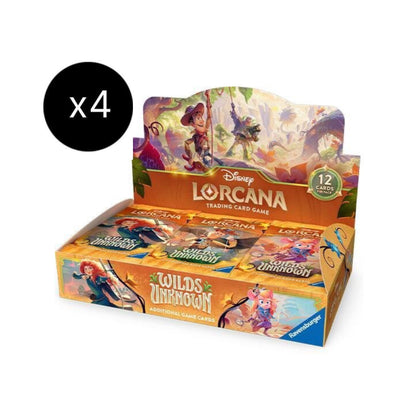 Disney Lorcana TCG Wilds of the Unknown Booster Box Case | 4 Booster Boxes per Case | 24 Packs per Box | Trading Card Game Collectible Cards (PRE-ORDER MAY)