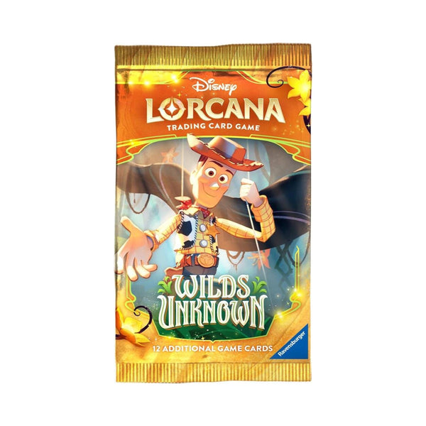 Disney Lorcana TCG Wilds Unknown Booster Pack – 12 Random Cards Including Foil Card, 2 Rare or Higher – Collectible Trading Card Pack, 1 Pack (PRE-ORDER MAY)