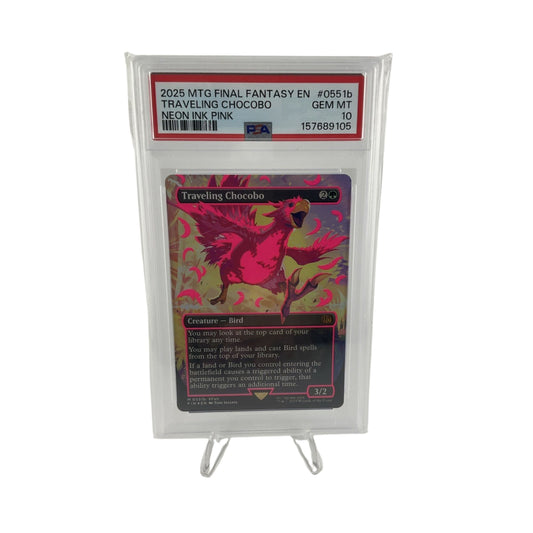 2025 MTG FINAL FANTASY COLORFUL CHOCOBOS-NEON INK PINK TRAVELING CHOCOBO PSA 10
