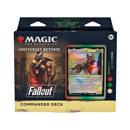 Magic: The Gathering Universes Beyond Fallout – Scrappy Survivors Commander Deck | MTG Commander Deck Box