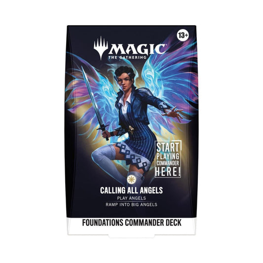 Magic The Gathering Foundations Commander Deck Calling All Angels FDC 100-Card MTG Deck with Foil Commander Card Tokens Deck Box (PREORDER - Release Date Oct. 2, 2026)