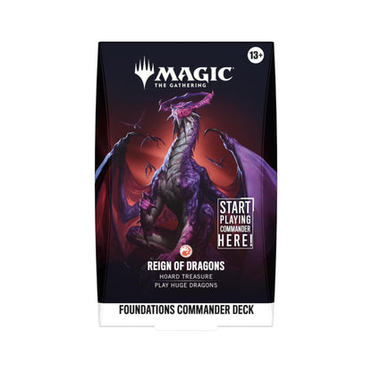 Magic The Gathering Foundations Commander Deck Reign of Dragons  Read   COLLECTION REALM