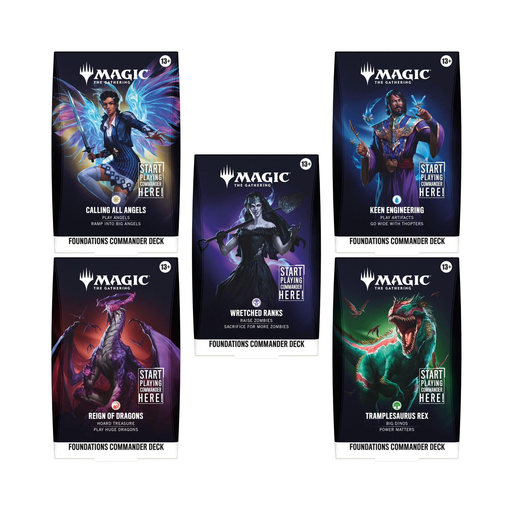mtg angels commander deck Magic: The Gathering Foundations Commander Deck Set of 5