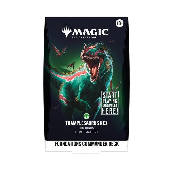 Magic The Gathering Foundations Commander Deck Tramplesaurus Rex FDC, Ready to Play 100-Card MTG Deck with Foil Commander Card, Tokens, Deck Box & Accessories (PREORDER - Release Date Oct. 2, 2026)