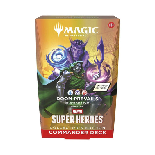 MTG Marvel Super Heroes Doom Prevails CE Commander Deck – Ready-to-Play Magic Cards, Collector’s Edition with Surge Foils, Tokens & Strategy Guide (PRE-ORDER JUNE)
