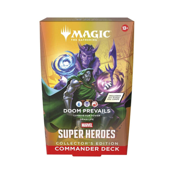 MTG Marvel Super Heroes Doom Prevails CE Commander Deck – Ready-to-Play Magic Cards, Collector’s Edition with Surge Foils, Tokens & Strategy Guide (PRE-ORDER JUNE 6, 2026)