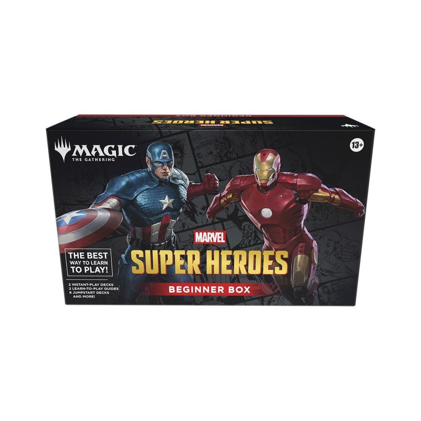 MTG Marvel Super Heroes Beginner Box – Magic: The Gathering Starter Set with Captain America vs Iron Man, Tutorial Decks, Playmats & Learn-to-Play Guides (PRE-ORDER JUNE)