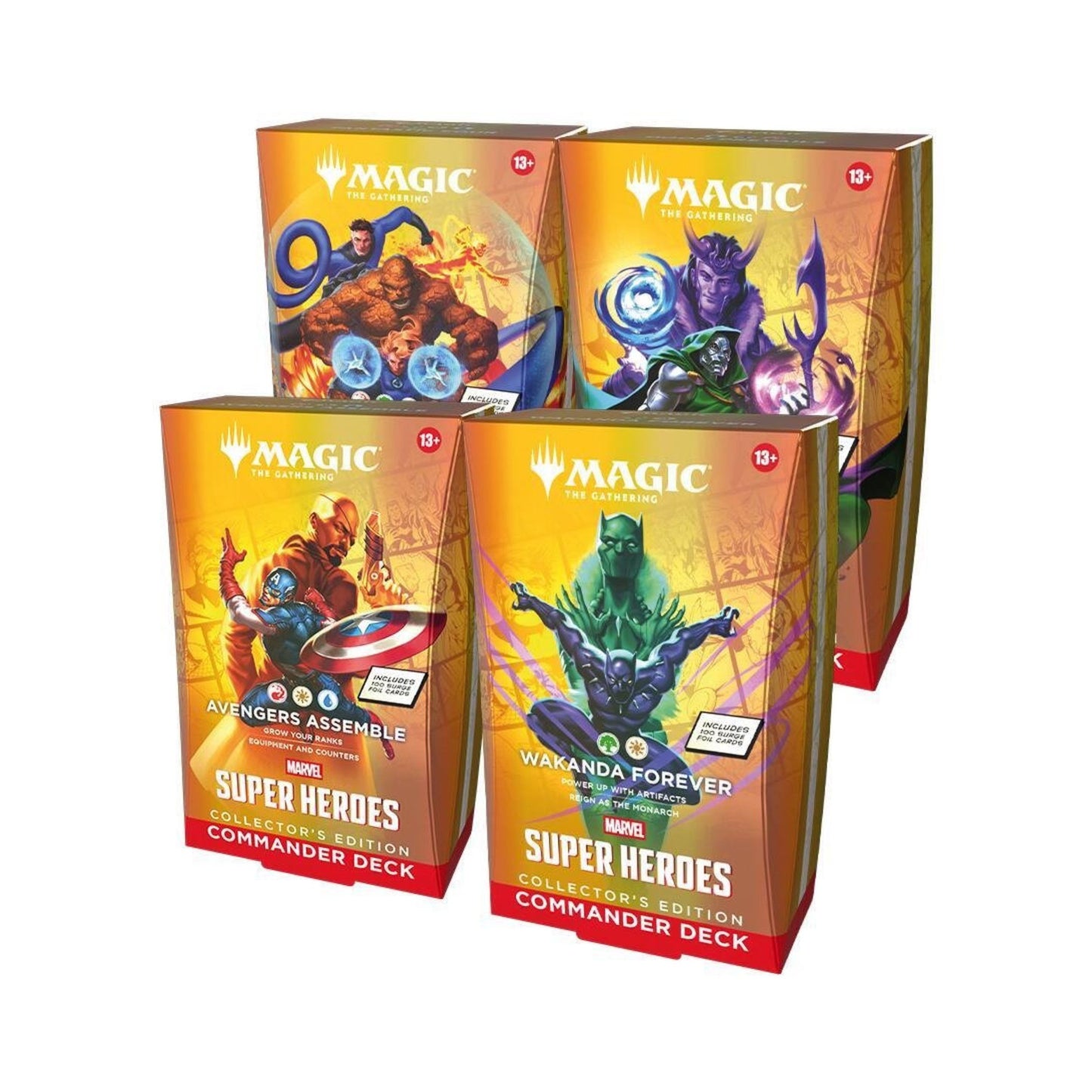MTG Marvel Super Heroes Collector’s Edition Commander Deck Case – 4 Ready-to-Play Magic: The Gathering Decks with Surge Foil Cards & Exclusive New Cards (PRE-ORDER JUNE 26, 2026)