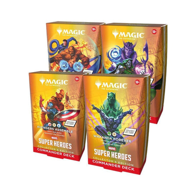MTG Marvel Super Heroes Collector’s Edition Commander Deck Case – 4 Ready-to-Play Magic: The Gathering Decks with Surge Foil Cards & Exclusive New Cards (PRE-ORDER JUNE)
