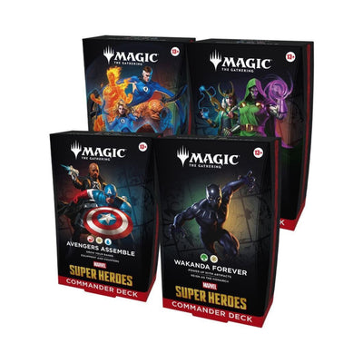 MTG Marvel Super Heroes Commander Deck 4ct – Ready-to-Play Magic: The Gathering Decks Featuring Heroes & Villains from the Marvel Universe (PRE-ORDER JUNE)