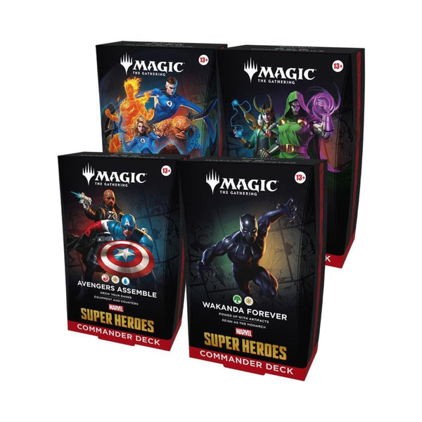 MTG Marvel Super Heroes Commander Deck 4ct – Ready-to-Play Magic: The Gathering Decks Featuring Heroes & Villains from the Marvel Universe (PRE-ORDER JUNE)