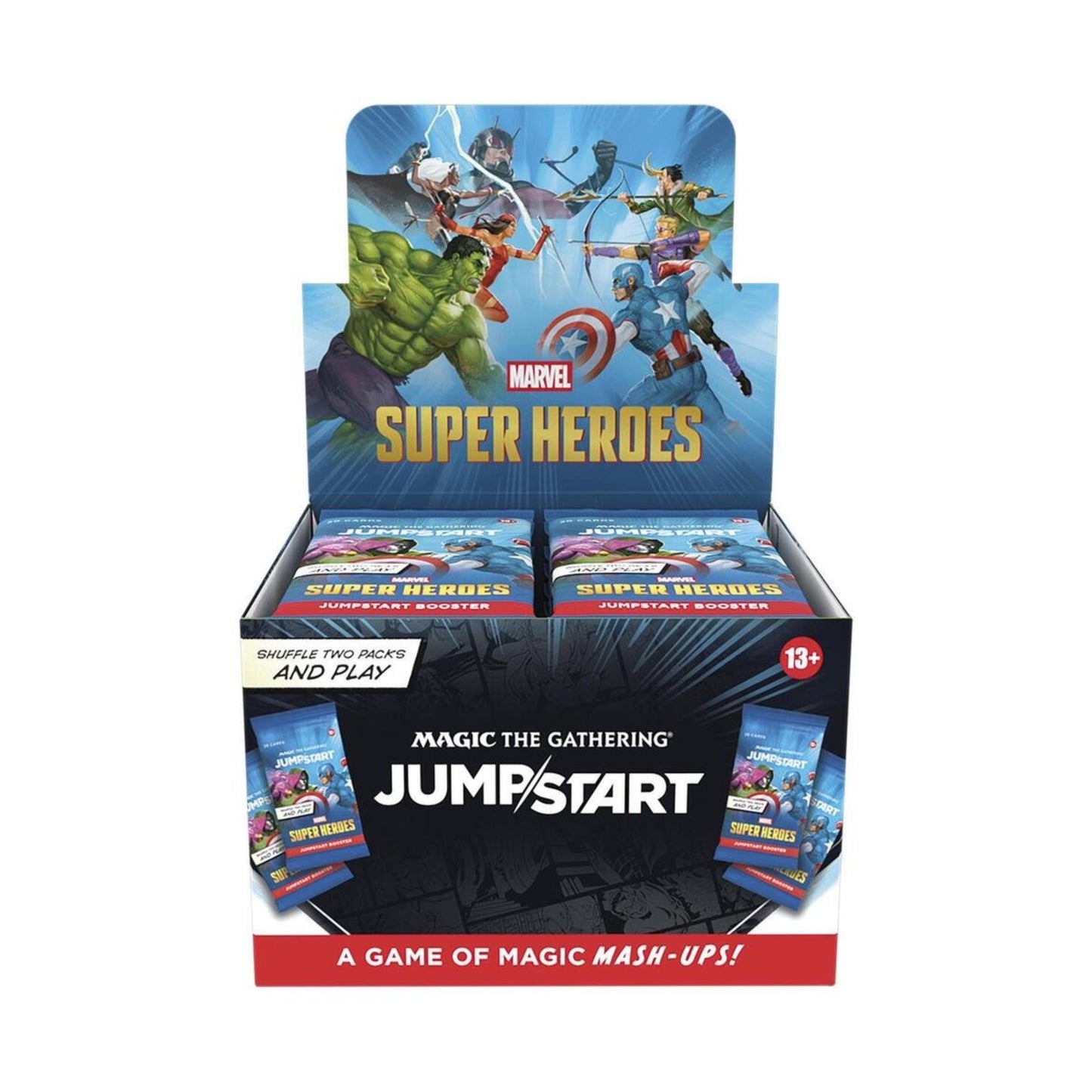Magic: The Gathering Marvel Super Heroes Jumpstart Booster Box – 24 Packs, 20 Cards Each, Instant Play Decks, 51 Themes, Collectible TCG Crossover by Wizards of the Coast (PRE-ORDER JUNE 26, 2026)