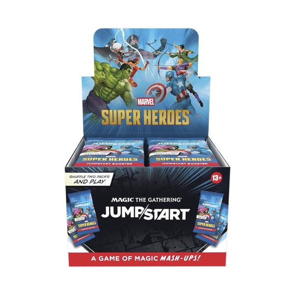 Magic: The Gathering Marvel Super Heroes Jumpstart Booster Box – 24 Packs, 20 Cards Each, Instant Play Decks, 51 Themes, Collectible TCG Crossover by Wizards of the Coast (PRE-ORDER JUNE 26, 2026)