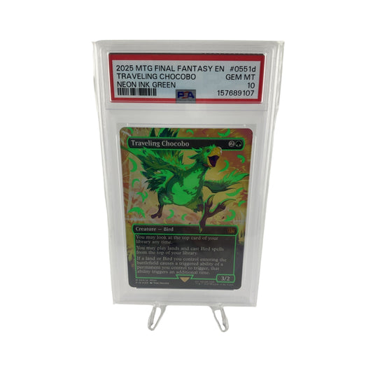 2025 Magic MTG Traveling Chocobo Neon Ink Green Final Fantasy PSA 10 #0551d