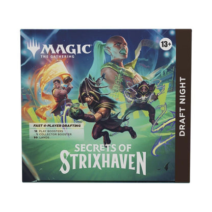 Magic: The Gathering Secrets of Strixhaven Draft Night Box | 12 Play Boosters + 1 Collector Booster | MTG SOS Pick-Two Draft Set for 4 Players (PRE-ORDER APRIL)