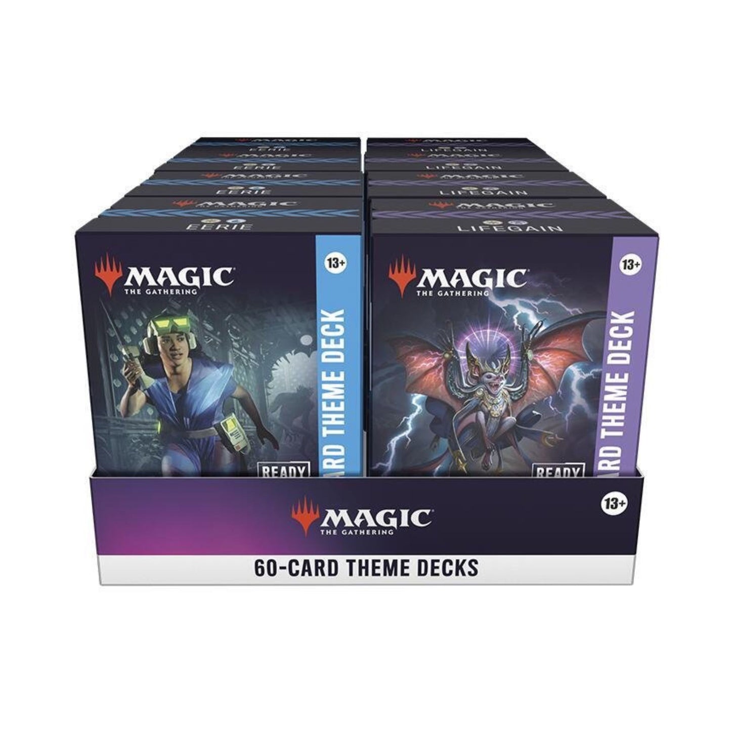 Magic: The Gathering Secrets of Strixhaven Theme Deck Display – 8 Prebuilt 60-Card Decks (4 of Each Type) with Tokens, Deck Boxes & Strategy Inserts (PRE-ORDER APRIL)