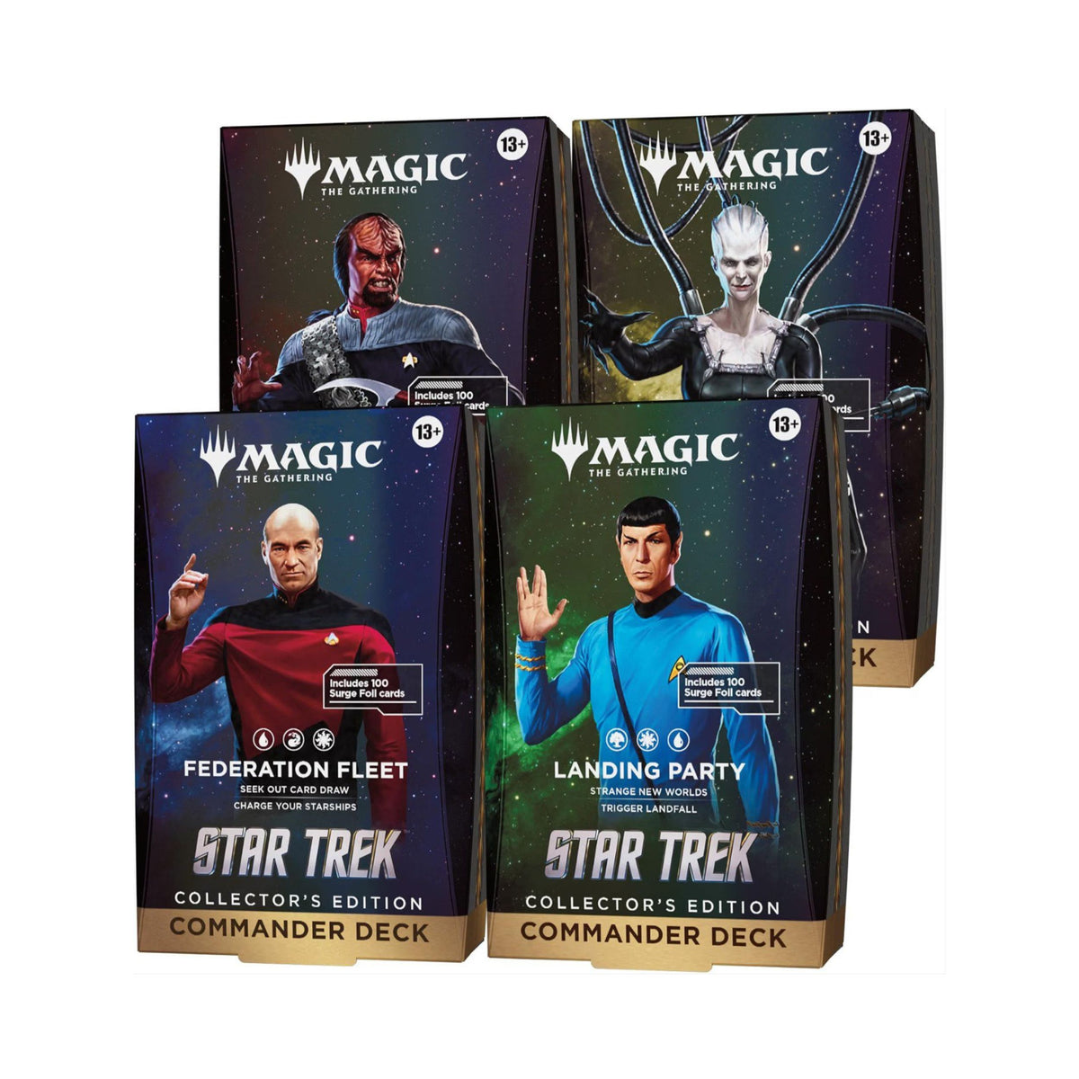Magic: The Gathering | Star Trek Commander Decks Collector's Edition – 4-Deck Set with Federation Fleet, Landing Party, Klingon Fury & We Are the Borg (PREORDER - Release Date November 13, 2026)