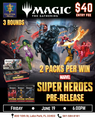 Magic: The Gathering Marvel Super Heroes Pre-Release Event – June 19, 2026 (Friday 6PM)