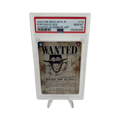 PSA 10 One Piece Portgas.D.Ace Wanted Poster SP OP13-119 SEC Japanese
