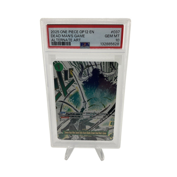 2025 DEAD MAN'S GAME ALTERNATE ART ONE PIECE OP12-037 PSA 10