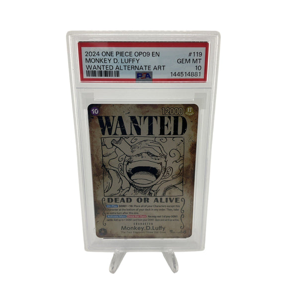 2024 One Piece OP09 EN Wanted Alternate Art #119 Monkey D Luffy PSA 10