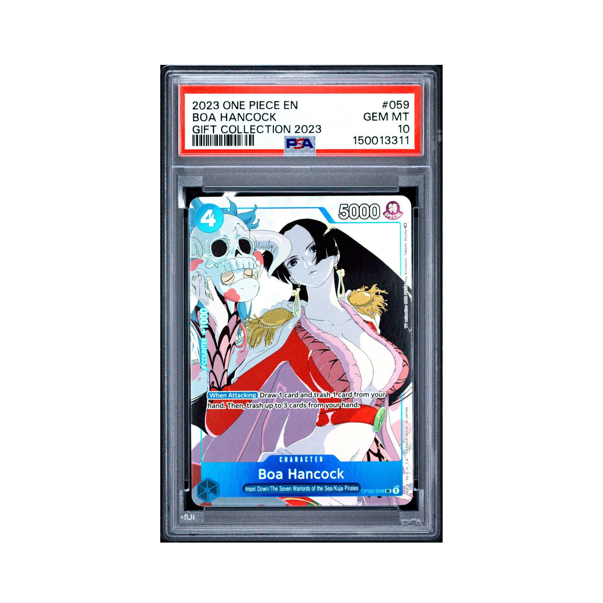 One Piece Boa Hancock OP02 trading card graded PSA 10 Gem Mint