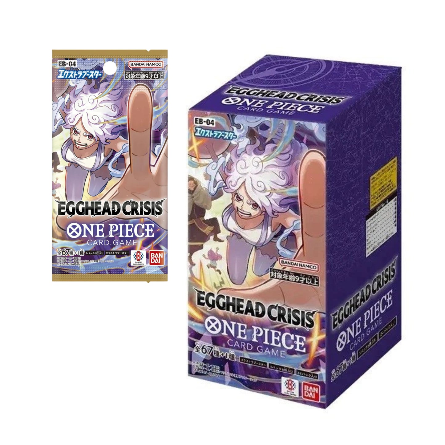 One Piece Card Game EB-04 Egghead Crisis Japanese Booster Box – 144 Collectible Cards, Bandai