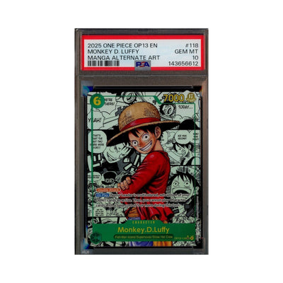 2025 One Piece OP13 EN Manga Alternate Art #118 Monkey D. Luffy PSA 10 GEM MINT