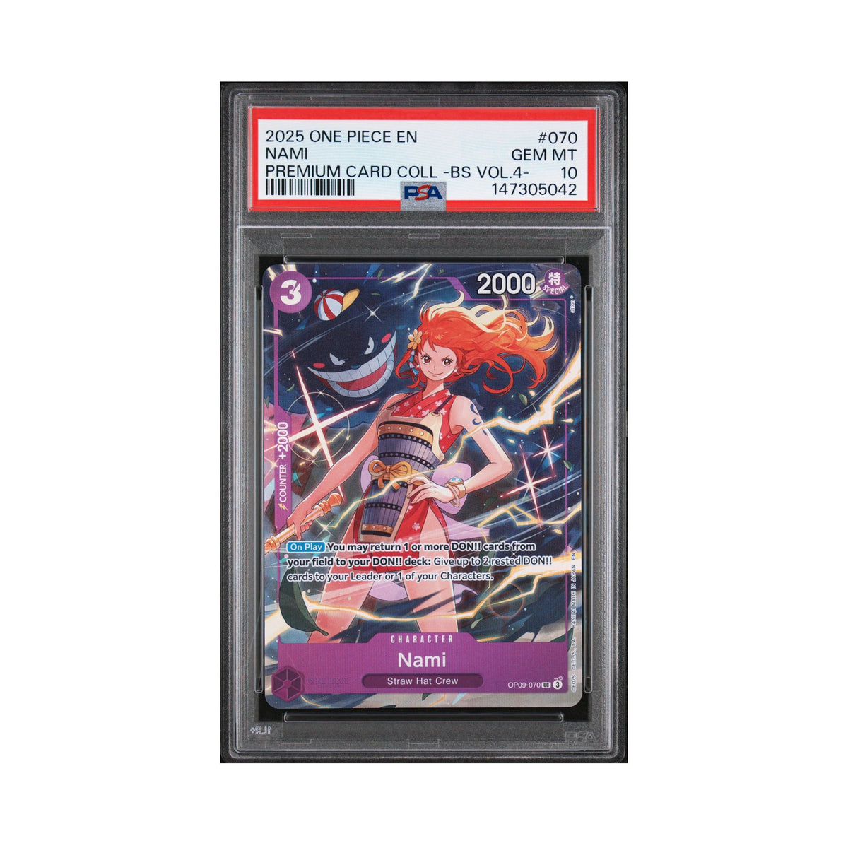 One Piece Card Game Nami OP09-070 English PSA 10 graded trading card