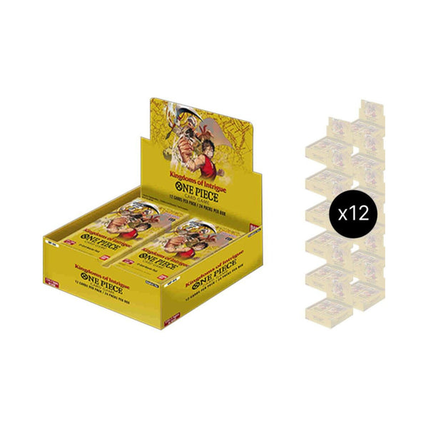 One Piece Card Game OP-04 Kingdoms of Intrigue Booster Box Case | 12 Booster Boxes | English | 24 Packs per Box | Alabasta & Dressrosa Arcs | Trading Card Game Sealed Case