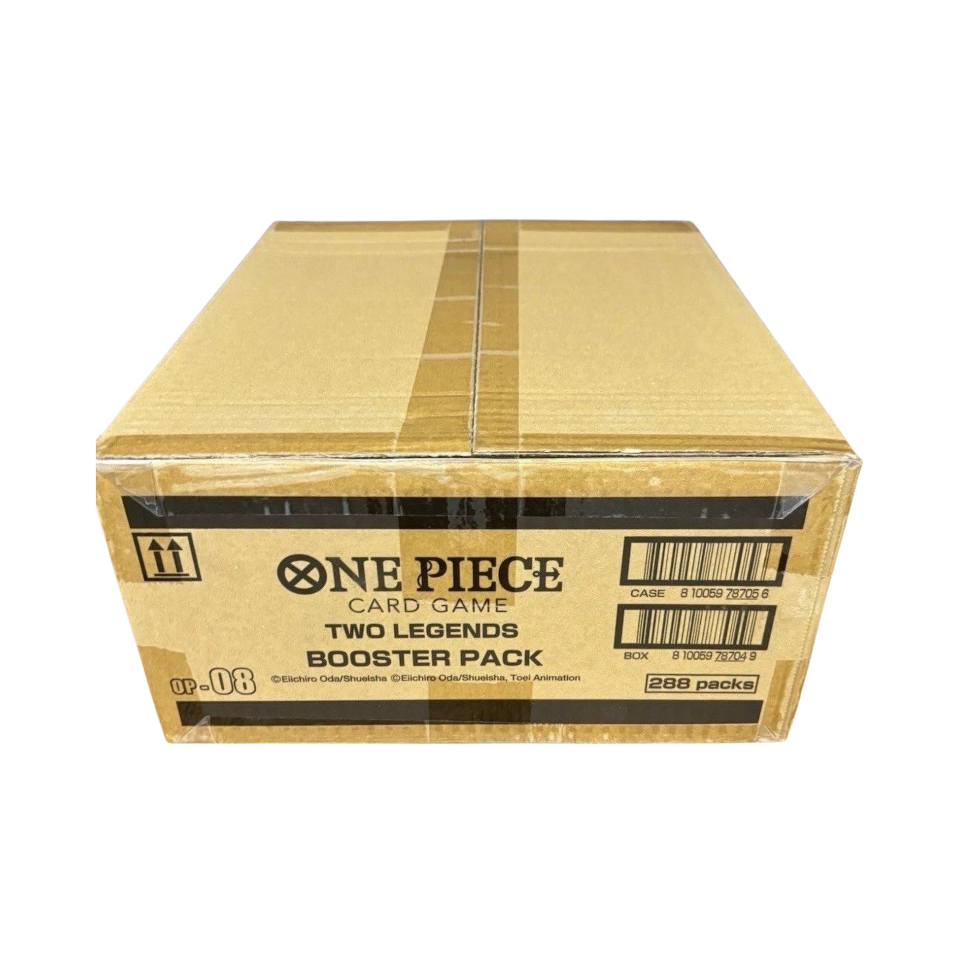 One Piece TCG OP08 Two Legends English Booster Box Case factory sealed packaging.