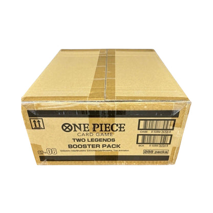 One Piece TCG OP08 Two Legends English Booster Box Case factory sealed packaging.