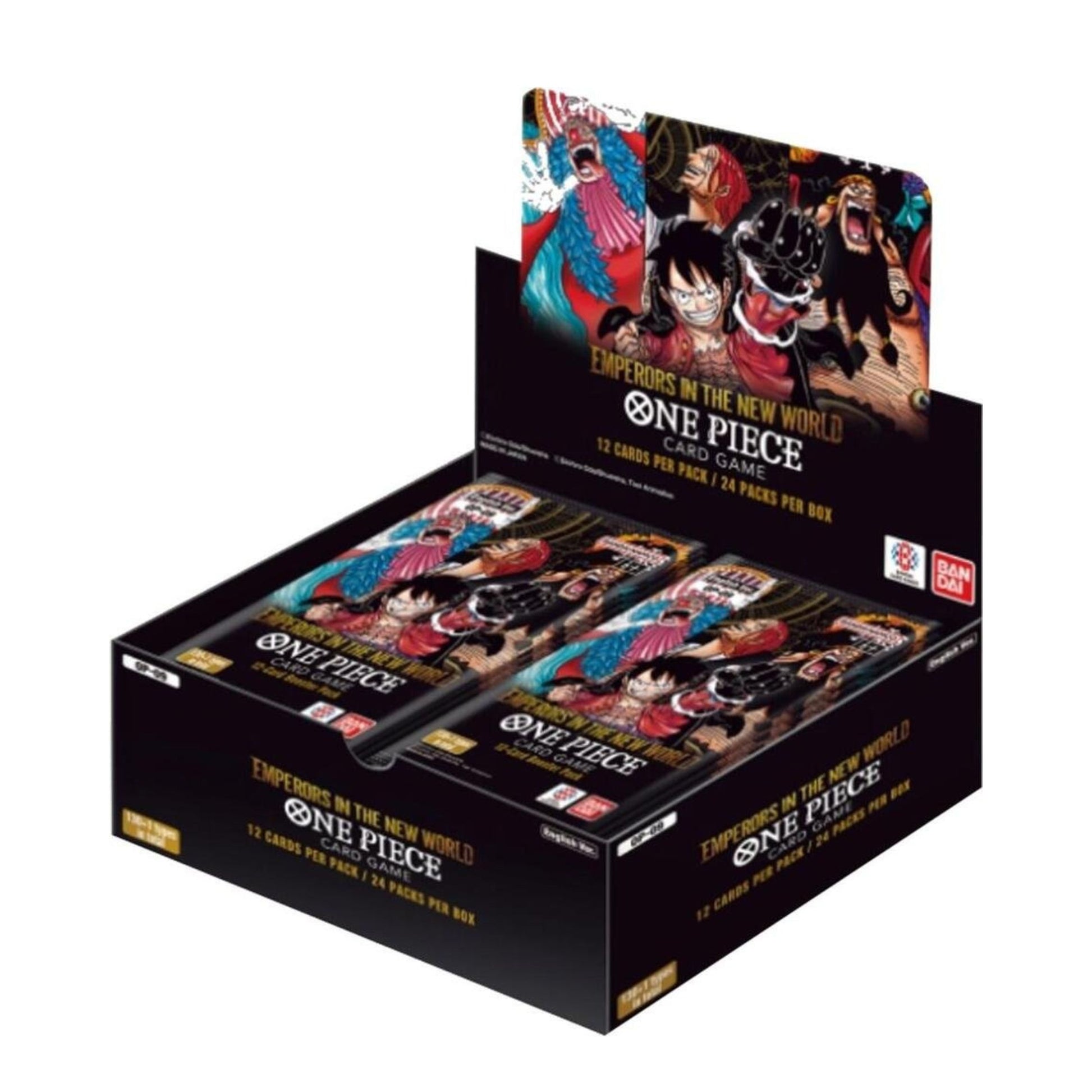 One Piece TCG OP-09 Emperors in the New World Booster Box sealed trading card game packs.