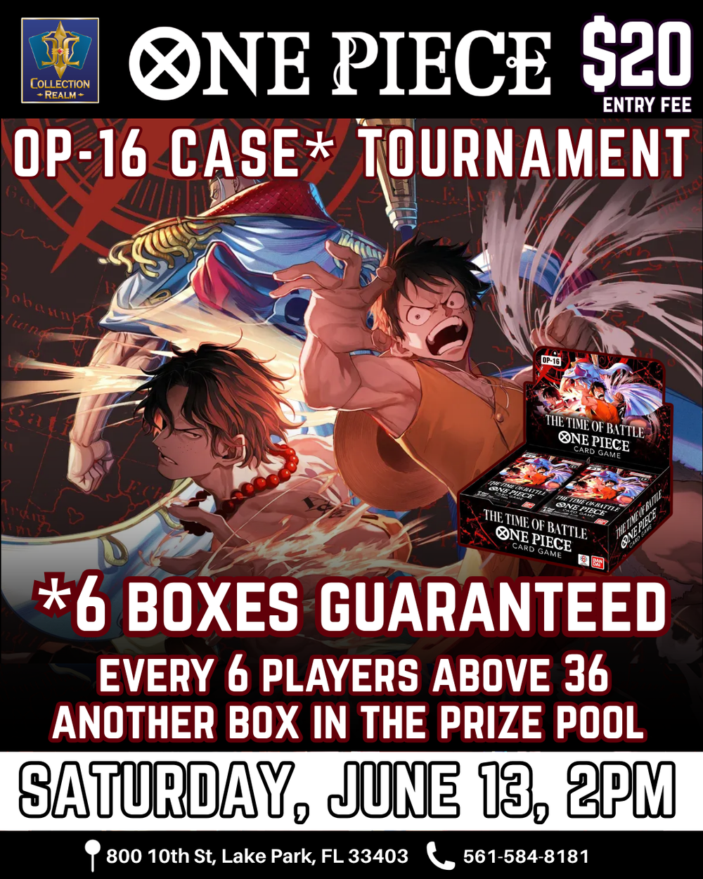 One Piece Card Game OP-16 Case Tournament – June 13, 2026 (Saturday 2PM)