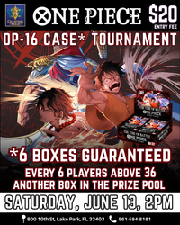 One Piece Card Game OP-16 Case Tournament – June 13, 2026 (Saturday 2PM)