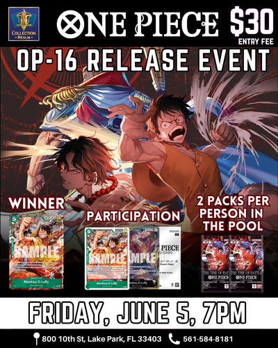 One Piece Card Game OP-16 Release Event – June 5, 2026 (Friday 7PM)