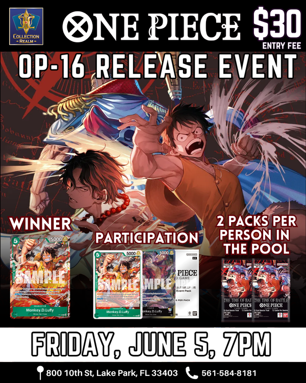 One Piece Card Game OP-16 Release Event – June 5, 2026 (Friday 7PM)