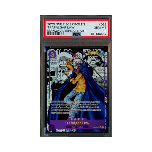 2023 One Piece OP05 Manga Alternate Art #069 Trafalgar Law PSA 10 GEM MINT
