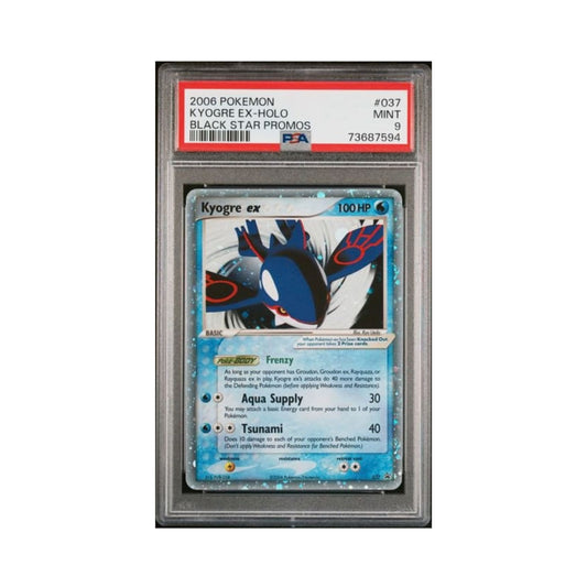 2006 Pokemon Kyogre ex PSA 9 graded Pokemon TCG trading card featuring the legendary Water-type Pokemon Kyogre.