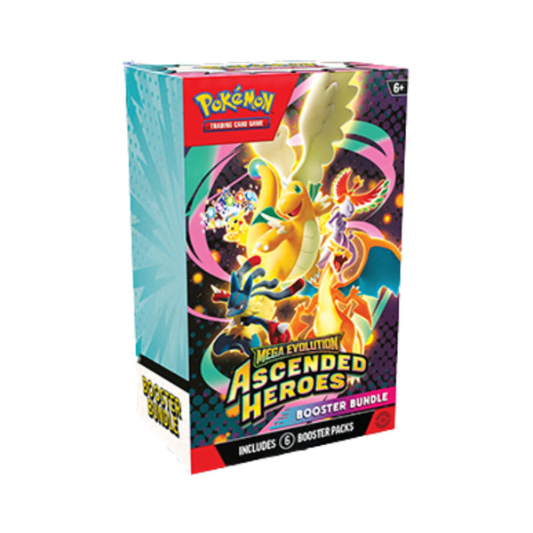 Pokemon Mega Evolution Ascended Heroes Booster Bundle with six booster packs.