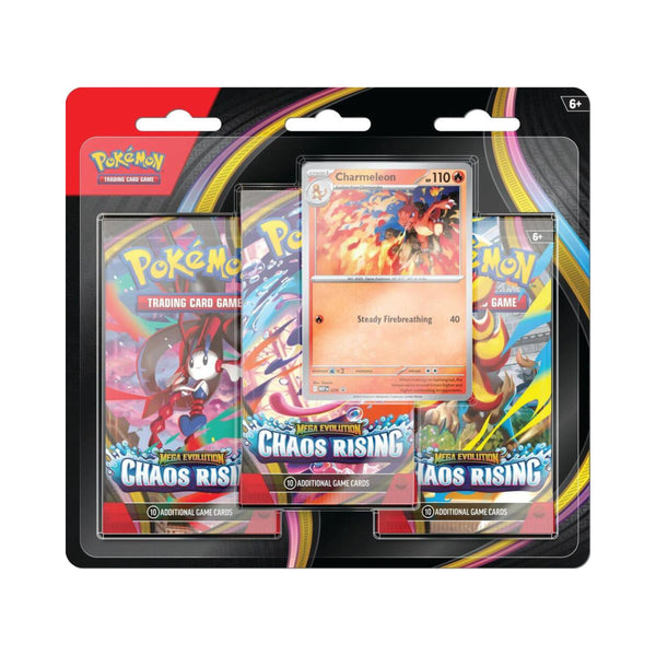 Pokemon Trading Card Game Chaos Rising 3 Pack Blister Charmeleon Mega Evolution 04 Sealed 3 Booster Packs (PRE-ORDER MAY 2026)