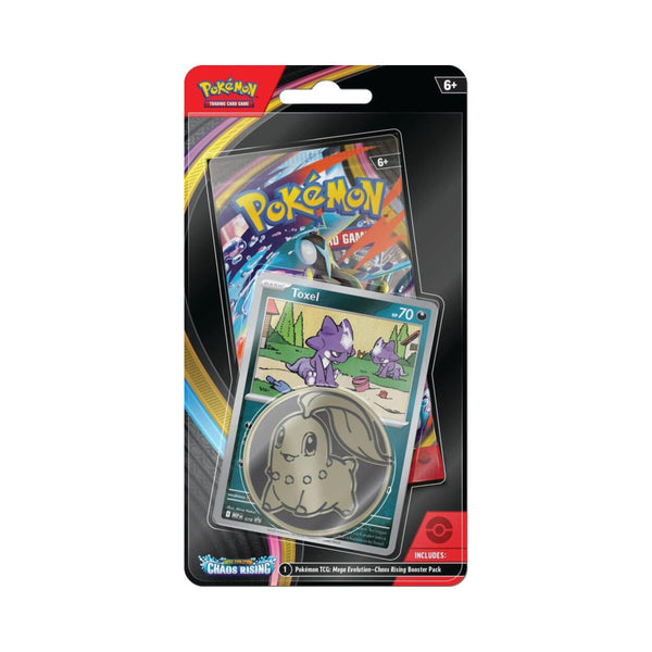 Pokémon TCG ME04 Chaos Rising Single Pack Blister – Includes 1 Chaos Rising Booster, Foil Toxel Promo Card, Collectible Coin & Code Card – English Pokémon Card Pack (PRE-ORDER MAY 2026)