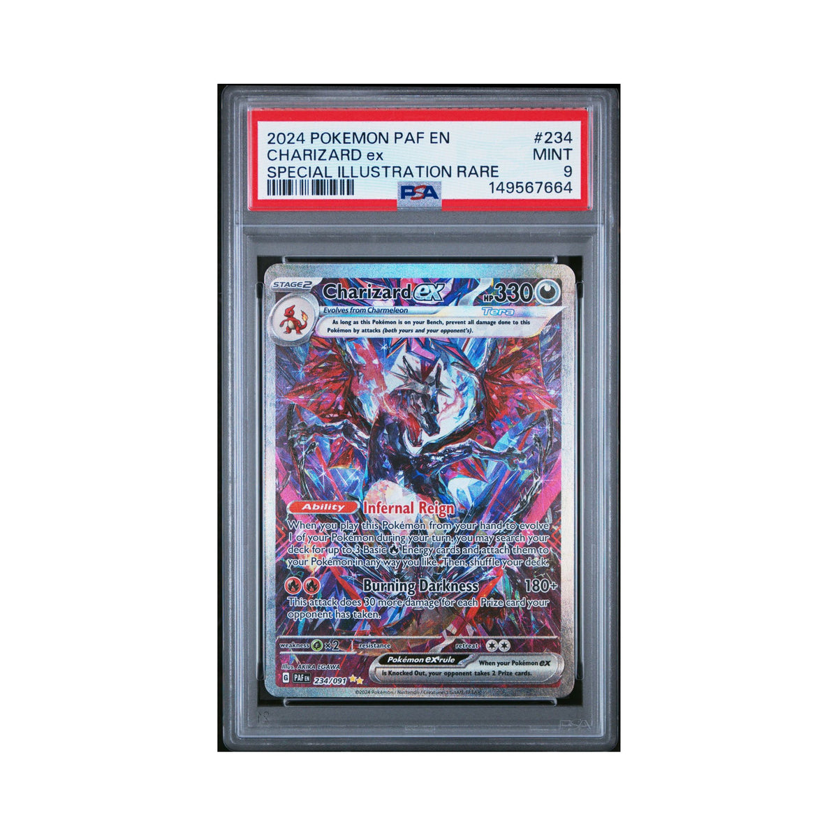 Pokémon TCG Charizard ex Paldean Fates 234/091 Special Illustration Rare PSA 9 graded card