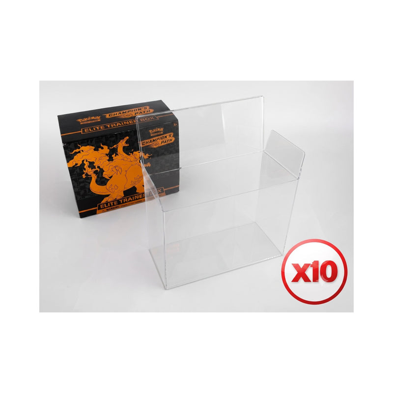 Pokémon Elite Trainer Box Protective Vinyl Display Case by Collection Realm – Soft Case 10-Pack for Booster Boxes, Dustproof, UV & Moisture Resistant