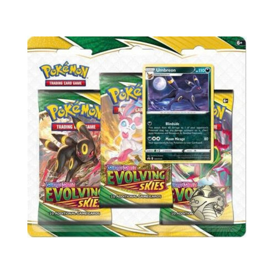 Pokemon TCG Sword and Shield Evolving Skies three pack blister with promo card