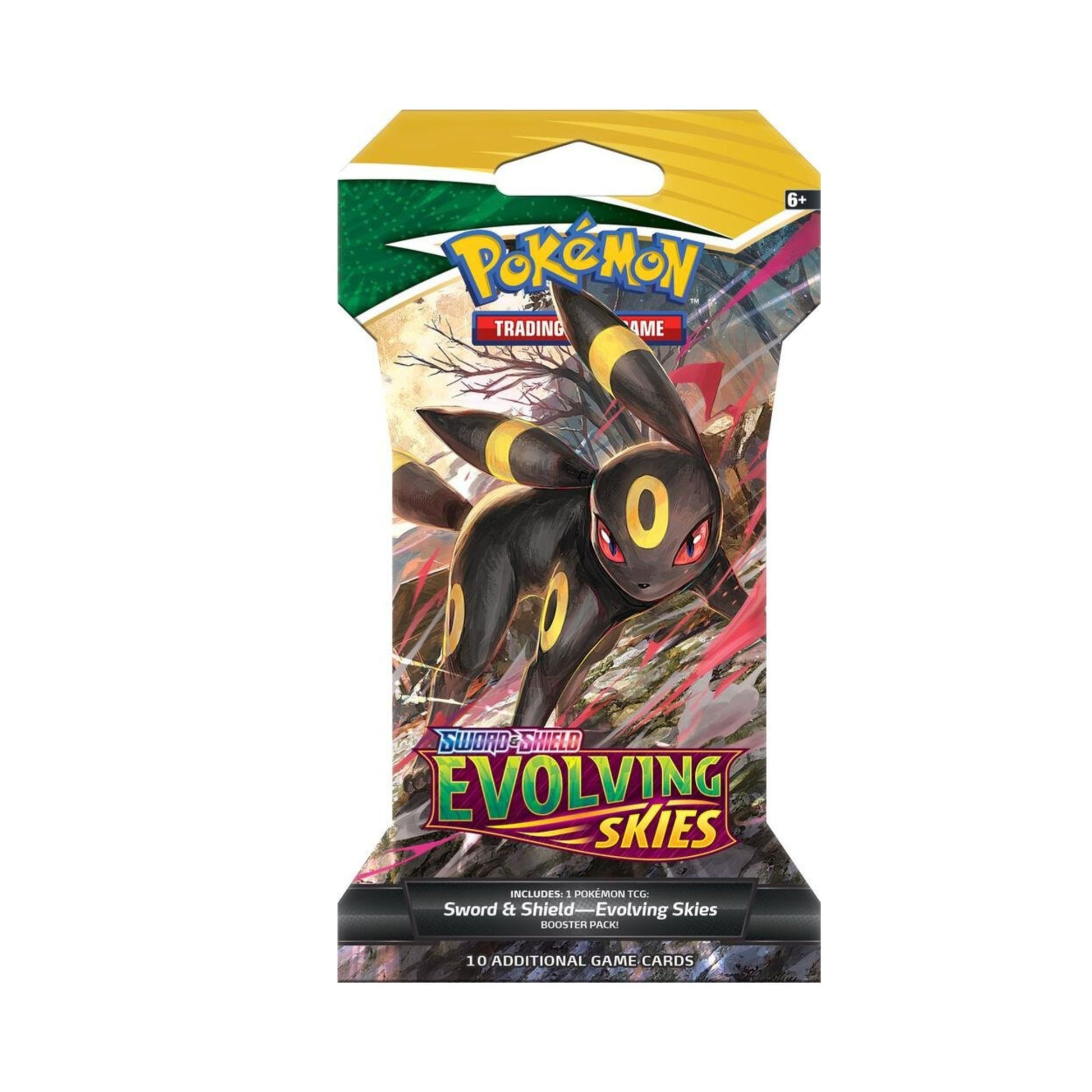 Pokemon TCG Sword and Shield Evolving Skies sleeved booster pack sealed packaging for pokemon trading card game collectors and players.