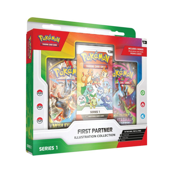 Pokémon TCG First Partner Illustration Collection Series 1 – Pokémon Booster Pack Set with Promo Cards, Trading Cards, Stickers, Collectible Card Game (PRE-ORDER MARCH)