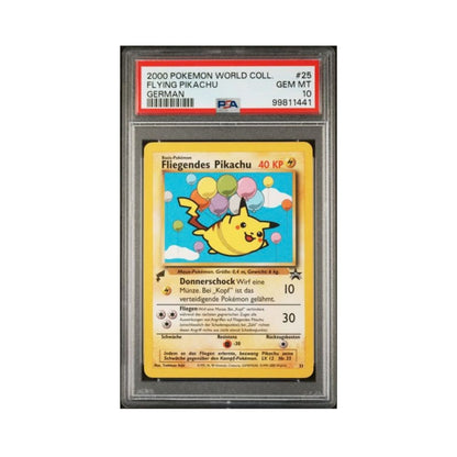 Pokemon Flying Pikachu GER PSA 10 graded German Pokemon trading card.