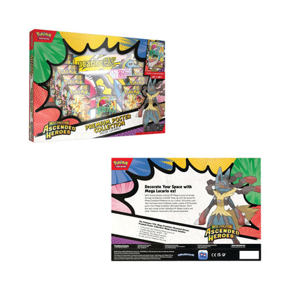 Pokemon TCG Mega Evolutions Ascended Heroes Premium Poster Collection – Mega Lucario EX, 10 Booster Packs, Foil Promo Card & Large Poster (PRE-ORDER MARCH)